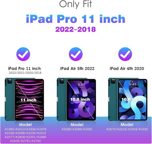 حافظة DTTOCASE iPad Pro مقاس 11 بوصة، غطاء ذكي ناعم مع حامل أقلام لجهاز iPad Pro مقاس 11 بوصة الجيل الرابع/الثالث/الثاني/الأول (إصدار 2022/2021/2020/2018)، النوم/الاستيقاظ التلقائي، لافندر in Kuwait