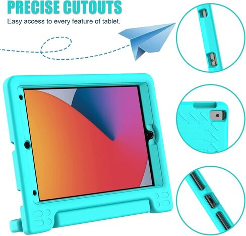 حافظة AVAWO للأطفال لجهاز iPad 10.2 بوصة الجيل التاسع والثامن والسابع، حافظة iPad 10.2 2021/2020/2019 مع واقي شاشة مدمج، حامل خفيف الوزن مقاوم للصدمات وغطاء مناسب للأطفال لجهاز iPad 10.2 بوصة - وردي in Kuwait