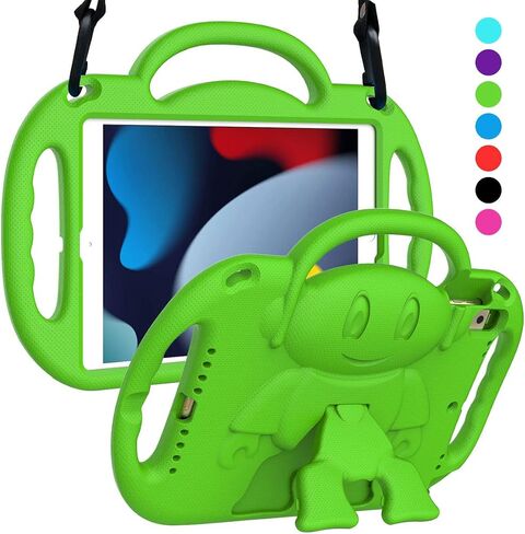 حافظة SUPLIK للأطفال لجهاز iPad الجيل 9/8/7 (10.2 بوصة، 2021/2020/2019)، حافظة حماية لجهاز iPad 10.2 بوصة مع حامل بمقبض حزام الكتف لجهاز Apple iPad 7/8/9، أزرق in Kuwait