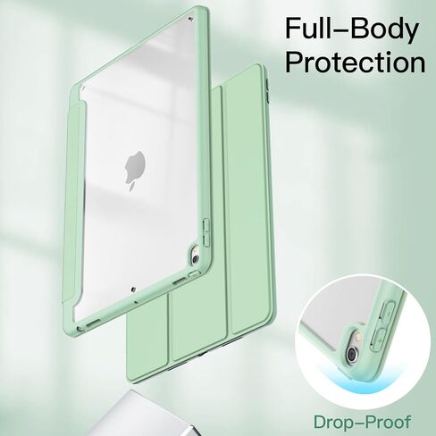 حافظة JETech لجهاز iPad Pro 10.5 بوصة وiPad Air 3 (10.5 بوصة 2019، الجيل الثالث) مع حامل قلم رصاص، غطاء خلفي شفاف شفاف وغطاء نحيف مضاد للصدمات (أسود) in Kuwait