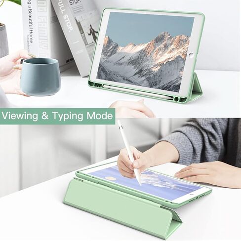 حافظة JETech لجهاز iPad Pro 10.5 بوصة وiPad Air 3 (10.5 بوصة 2019، الجيل الثالث) مع حامل قلم رصاص، غطاء خلفي شفاف شفاف وغطاء نحيف مضاد للصدمات (أسود) in Kuwait