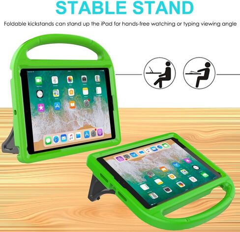SUPLIK Kids Case for iPad 5th/6th Generation (9.7-inch, 2017/2018), iPad Air 2 Case with Screen Protector, iPad Pro 9.7 Durable Shockproof Protective Cover with Handle Stand for Kids, Blue in Kuwait