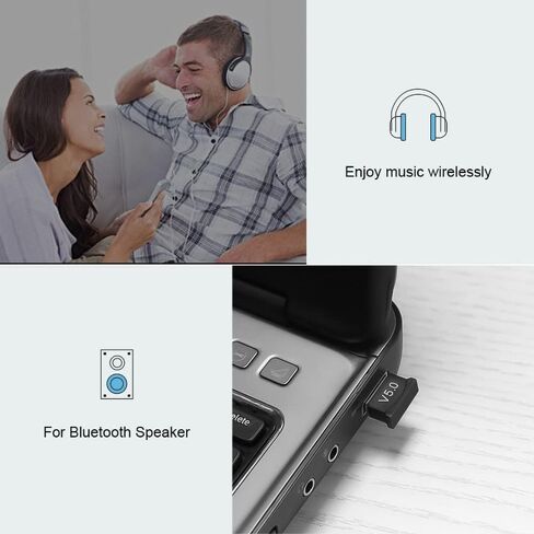 بلوتوث 5.0 USB دونجل، محول بلوتوث للكمبيوتر المكتبي والكمبيوتر المحمول، نقل لاسلكي لسماعات الرأس بلوتوث ومكبرات الصوت ولوحة المفاتيح والماوس والطابعات والموسيقى والمكالمات، ويندوز 11/10/8.1/8 in Kuwait