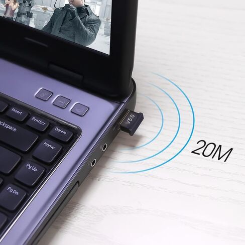 بلوتوث 5.0 USB دونجل، محول بلوتوث للكمبيوتر المكتبي والكمبيوتر المحمول، نقل لاسلكي لسماعات الرأس بلوتوث ومكبرات الصوت ولوحة المفاتيح والماوس والطابعات والموسيقى والمكالمات، ويندوز 11/10/8.1/8 in Kuwait