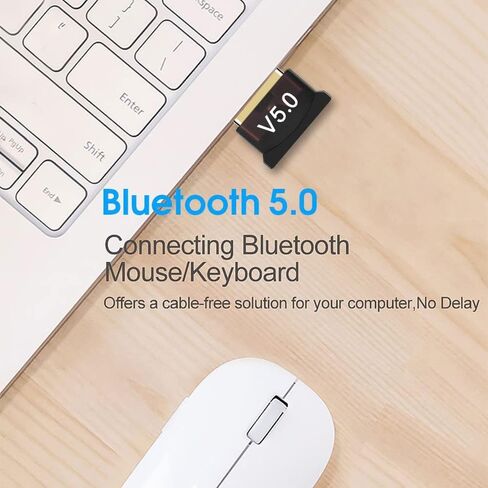 بلوتوث 5.0 USB دونجل، محول بلوتوث للكمبيوتر المكتبي والكمبيوتر المحمول، نقل لاسلكي لسماعات الرأس بلوتوث ومكبرات الصوت ولوحة المفاتيح والماوس والطابعات والموسيقى والمكالمات، ويندوز 11/10/8.1/8 in Kuwait