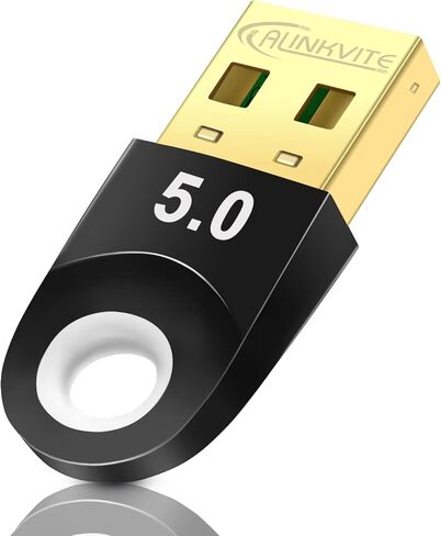 Bluetooth Adapter for PC 5.0, ALINKVITE Bluetooth Adapter for Windows 11/10/8.1/8/7, Bluetooth Dongle with Ultra-Range, Dual-Mode, USB Dongle for Keyboard, PC, Mobile, Printer, Headset, Speakers in Kuwait