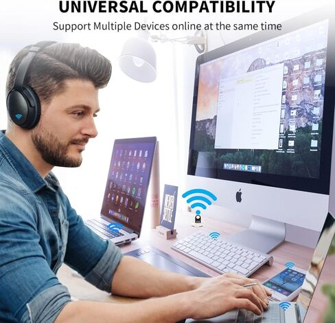 Bluetooth Adapter for PC 5.0, ALINKVITE Bluetooth Adapter for Windows 11/10/8.1/8/7, Bluetooth Dongle with Ultra-Range, Dual-Mode, USB Dongle for Keyboard, PC, Mobile, Printer, Headset, Speakers in Kuwait