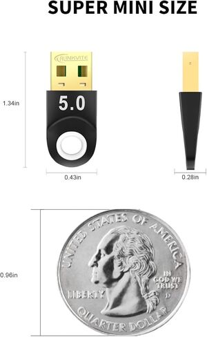 Bluetooth Adapter for PC 5.0, ALINKVITE Bluetooth Adapter for Windows 11/10/8.1/8/7, Bluetooth Dongle with Ultra-Range, Dual-Mode, USB Dongle for Keyboard, PC, Mobile, Printer, Headset, Speakers in Kuwait