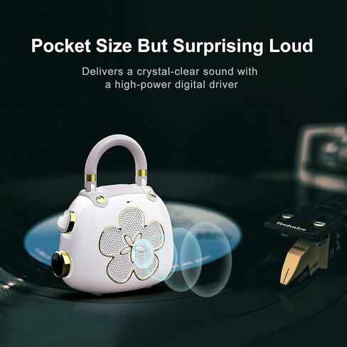 DOSS Candy Cute Bluetooth Speaker, Mini Portable Speaker with Mighty Sound, Retro Stylish Design, Adorable Speaker for Room, Desk Decoration, Present for Minors, Women-Pink in Saudi Arabia