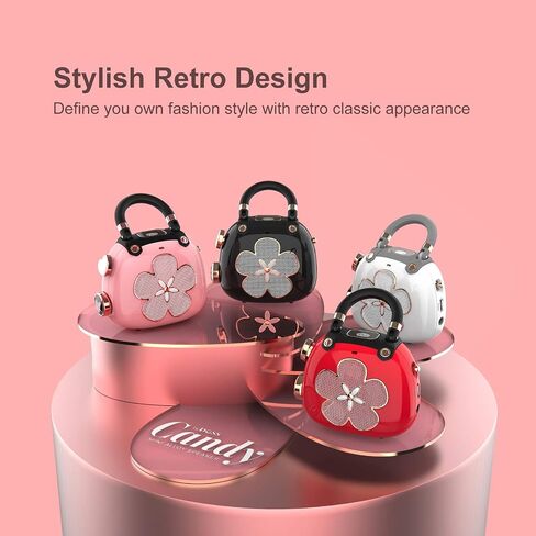 DOSS Candy Cute Bluetooth Speaker, Mini Portable Speaker with Mighty Sound, Retro Stylish Design, Adorable Speaker for Room, Desk Decoration, Present for Minors, Women-Pink in Saudi Arabia