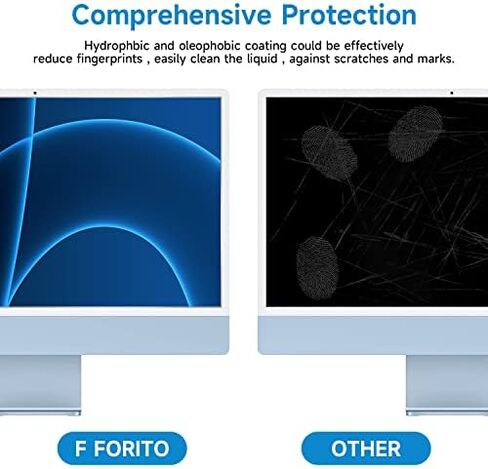 F FORITO 2-Pack Compatible with iMac 24 inch Anti Glare Matte Computer Screen Protector, Eye Protection Computer Screen Cover Compatible with 2021 Apple iMac 24 inch with M1 Chip Desktop in Kuwait