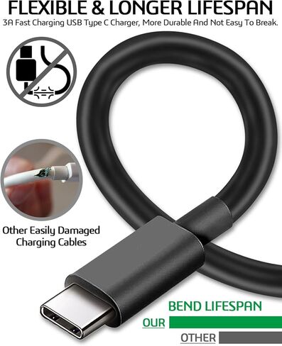 [2 Pack] 15W USB-C Fast Charger for New Kindle Fire Tablets with 6.6Ft USB-C Cable (Designed for use with USB-C Version Fire Tablets and Kindle E-Readers in Kuwait