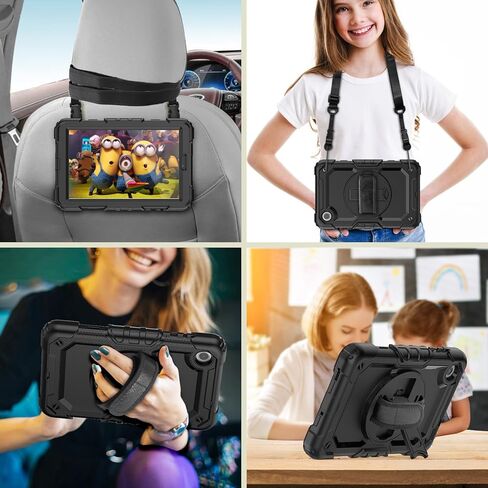 Herize Case for Lenovo Tab M8 4th Gen 2023 Released with Screen Protector | Lenovo M8 Case TB-300FU/TB-300XU with Pen Holder | Full Body Shockproof Rubber Protective Cover W/Stand Shoulder Strap in Kuwait