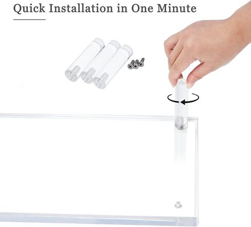 حامل شاشة أكريليك AQUIVER - منصة شفافة بسمك 10 مم - 14.5 بوصة (طول) × 9 بوصة (عرض) × 3.4 بوصة (ارتفاع) حامل سطح مكتب مريح - لأجهزة الكمبيوتر المحمول، وأجهزة الكمبيوتر الشخصية، والكمبيوتر المحمول، والطابعة، والكمبيوتر، وتلفزيون LCD بشاشة مسطحة in Kuwait