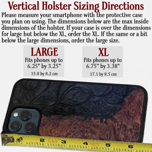 حافظة جلدية عمودية للخلايا مع إغلاق مغناطيسي، بني، مقاس X-Large in Kuwait