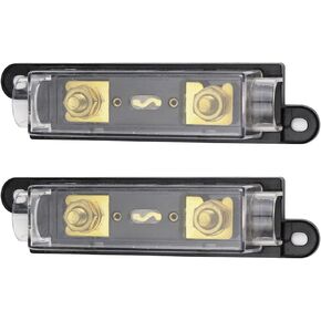 HBU 1 Pack Car Audio Fuse Holder & 100A ANL Inline Fuse - Truck RV Stereo LED Digital Voltage Meter Distribution Block - Amplifier Circuit Protection for 0 Gauge Input with 4 AWG Reducer