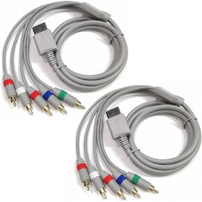 كابل مكون AV بطول 6 أقدام لجهاز Nintendo Wii/Wii U RCA Audio Video HD Cord-1 Pack