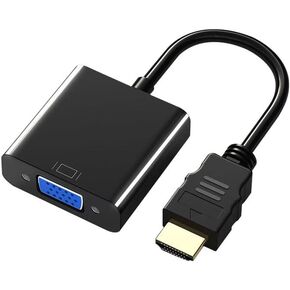 Trenkyo HDMI to VGA Adapter - Gold-Plated, for Computer, Laptop, Monitor, Projector, HDTV, and More. Connect HDMI to VGA. Compatible with Chromebook, Raspberry Pi, Xbox, and More. Sleek Black Design in Saudi Arabia