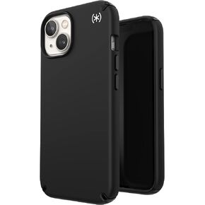 حافظة Speck iPhone 14 وiPhone 13 - حماية من السقوط، مقاومة للخدش، حافظة هاتف نحيفة بطبقة مزدوجة لهاتف iPhone 14 مقاس 6.1 بوصة - مصممة لـ MagSafe - Presidio2 - أسود/أسود/أبيض