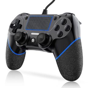 cicilogic Wired PS-4 Controller for PC/Play-Station 4/Pro/Slim and Windows 10/8/7, For PS-4 Wired Controller with Double Vibration Shock and Motion Motors, Professional USB Wired PS4 Controller in Kuwait