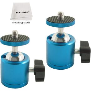 EXMAX 2 PCS Mini Swivel Tripod Ball Head with 1/4" Screw Thread Base Mount 360 Degree Aluminum Alloy Body Rotating Ballhead for DSLR Video Camera Camcorder Mini Projector LED Light Bracket- 2 Pack Red in Saudi Arabia