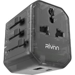 محول قابس أوروبي، محول قابس السفر الأوروبي Rivnn، محول قابس السفر العالمي، محول منفذ شاحن السفر الكل في واحد من الولايات المتحدة إلى أوروبا in Kuwait