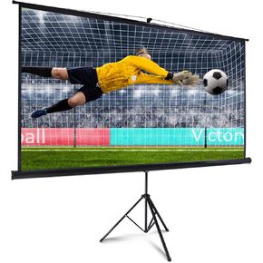 100 Inch Projector Screen Indoor with Stand for Movie Projection, Large 16:9 White Movie Screen, Portable Video Projection Screen for Home Theater, Office Meeting, Outdoor Advertising Camping and etc in Kuwait
