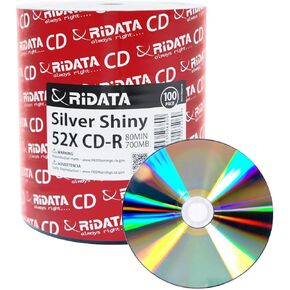 100 حزمة Ridata CD-R 52X 700MB 80Min قرص فضي لامع قابل للتسجيل للوسائط الفارغة in Kuwait