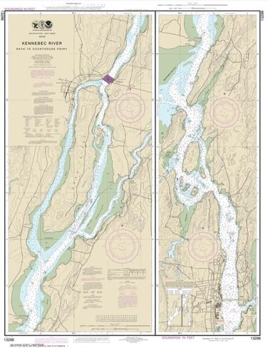 NOAA Chart 13298-Kennebec River Bath to Courthouse Point - Water-Resistant - by East View Geospatial in Saudi Arabia