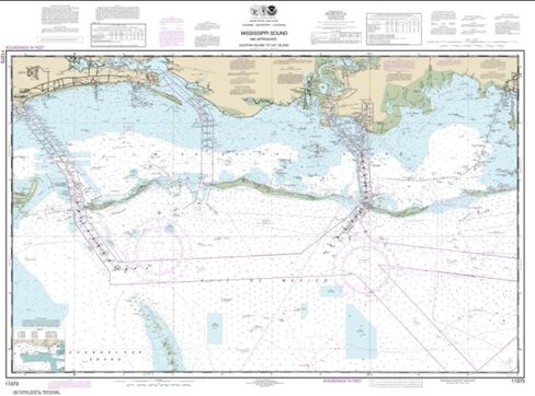 NOAA Chart 11373-Mississippi Sound and approaches Dauphin Island to Cat Island by East View Geospatial in Kuwait