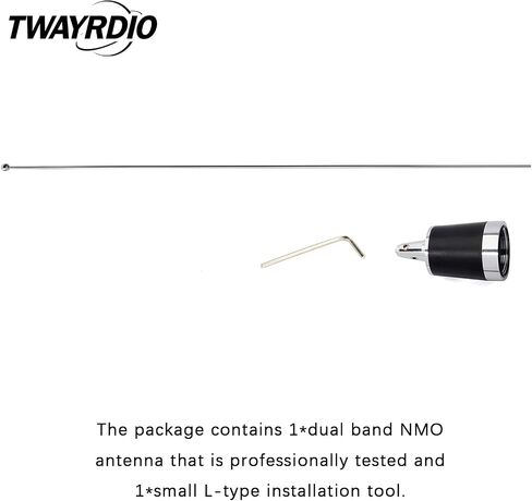 هوائي TWAYRDIO NMO ثنائي النطاق، 144 ميجا هرتز VHF و430 ميجا هرتز UHF هوائي ثنائي الاتجاه لموتورولا كينوود Icom Vertex Blackbox HYT Hytera لأجهزة الراديو المحمولة، يتطلب تركيب NMO in Saudi Arabia