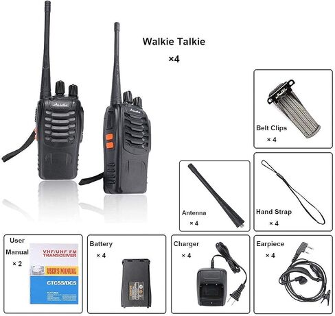Long Range Walkie Talkies Rechargeable Two Way Radios 16-Channel UHF 2-Way Radio for Adults (Pack of 4) in Kuwait