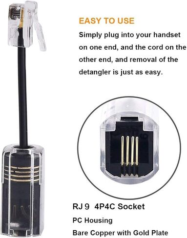 Telephone Cord Detangler, 4 Pack 360 Degree Rotating Landline Cable Detangler Swivel Cord Untangler Telephone Accessory in Kuwait