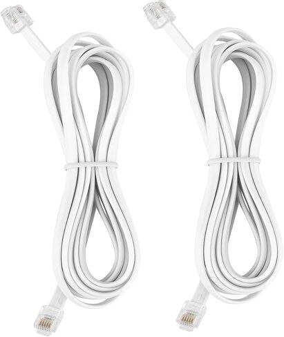 10-Feet Telephone landline Extension Cord Cable Cord with Standard (Silver 6-ft, 2Pack) in Saudi Arabia