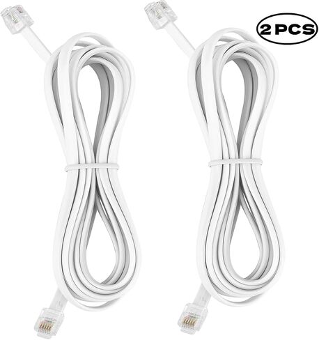 10-Feet Telephone landline Extension Cord Cable Cord with Standard (Silver 6-ft, 2Pack) in Saudi Arabia