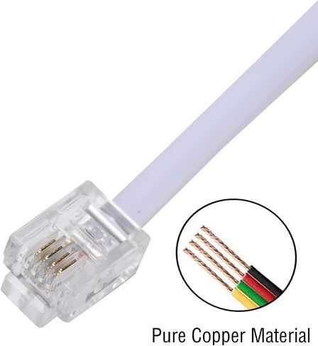 10-Feet Telephone landline Extension Cord Cable Cord with Standard (Silver 6-ft, 2Pack) in Saudi Arabia