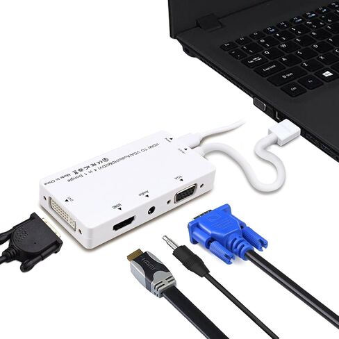 كابلديكون محول HDMI الى VGA DVI HDMI مع كابل صوت 3.5 ملم محول Micro USB لاجهزة اللابتوب HDMI والكمبيوتر والاتصال المتزامن in Kuwait