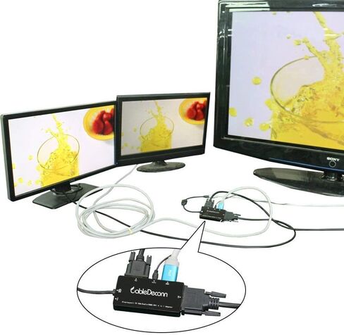 كابلديكون محول HDMI الى VGA DVI HDMI مع كابل صوت 3.5 ملم محول Micro USB لاجهزة اللابتوب HDMI والكمبيوتر والاتصال المتزامن in Kuwait