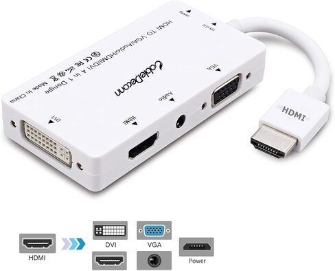 كابلديكون محول HDMI الى VGA DVI HDMI مع كابل صوت 3.5 ملم محول Micro USB لاجهزة اللابتوب HDMI والكمبيوتر والاتصال المتزامن in Kuwait