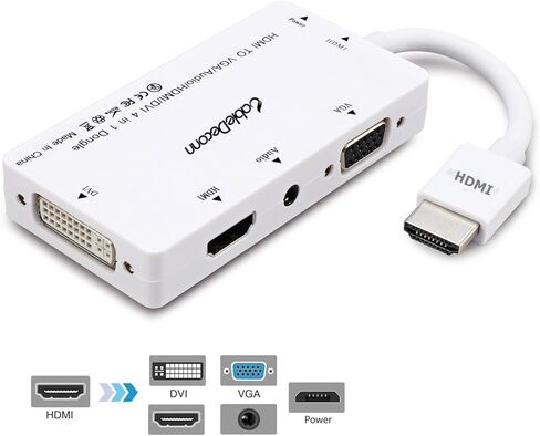 كابلديكون محول HDMI الى VGA DVI HDMI مع كابل صوت 3.5 ملم محول Micro USB لاجهزة اللابتوب HDMI والكمبيوتر والاتصال المتزامن in Kuwait