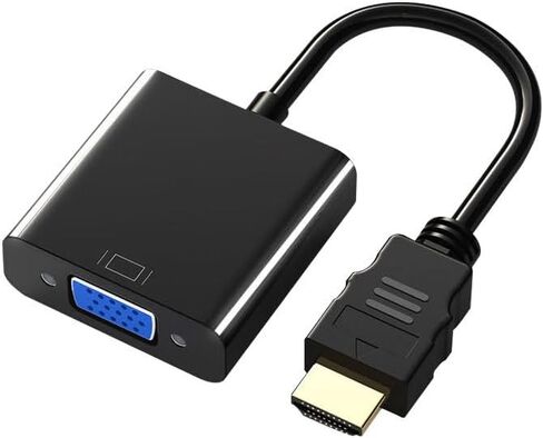 Trenkyo HDMI to VGA Adapter - Gold-Plated, for Computer, Laptop, Monitor, Projector, HDTV, and More. Connect HDMI to VGA. Compatible with Chromebook, Raspberry Pi, Xbox, and More. Sleek Black Design in Saudi Arabia