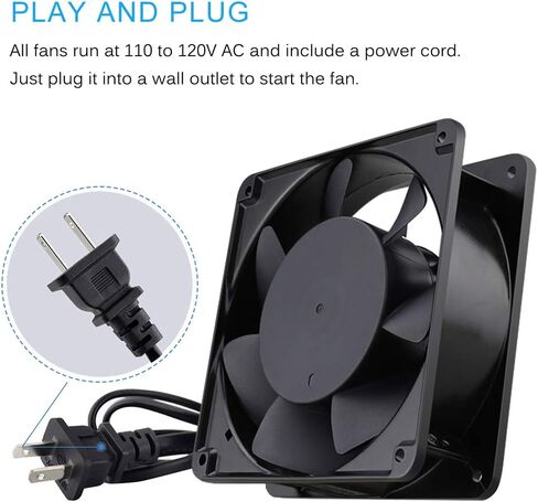 GDSTIME AXIAL 12038 Muffin Fan، 120V AC 120mm x 38mm، محمل كروي مزدوج in Kuwait