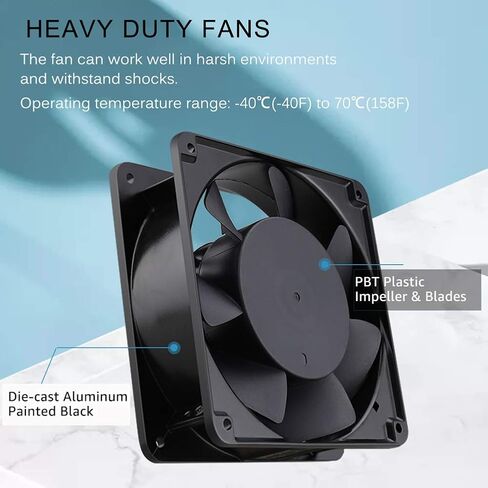 GDSTIME AXIAL 12038 Muffin Fan، 120V AC 120mm x 38mm، محمل كروي مزدوج in Kuwait