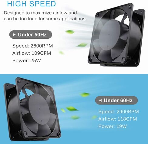 GDSTIME AXIAL 12038 Muffin Fan، 120V AC 120mm x 38mm، محمل كروي مزدوج in Kuwait