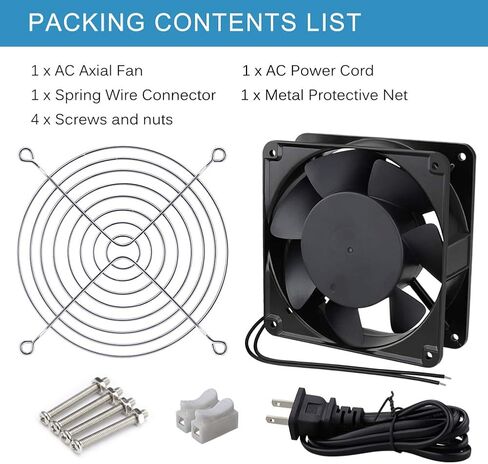 GDSTIME AXIAL 12038 Muffin Fan، 120V AC 120mm x 38mm، محمل كروي مزدوج in Kuwait