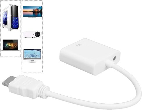كابل محول Vikye إلى VGA، واجهة وسائط متعددة عالية الدقة إلى كابل محول VGA للكمبيوتر المحمول وشاشة العرض (أسود) in Kuwait