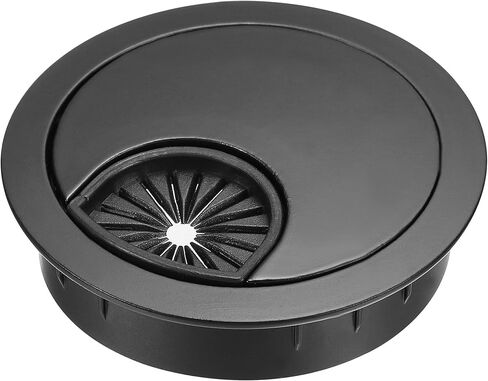 غطاء فتحة كابل مكتب YOKIVE، سلك من سبائك الزنك رائع للمكتب والمنزل والاستخدام اليومي (50 مم، أسود) in Kuwait