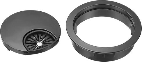 غطاء فتحة كابل مكتب YOKIVE، سلك من سبائك الزنك رائع للمكتب والمنزل والاستخدام اليومي (50 مم، أسود) in Kuwait