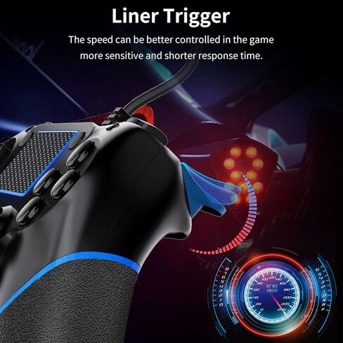 وحدة تحكم سلكية PS-4 من Cicilogic لأجهزة الكمبيوتر/Play-Station 4/Pro/Slim وWindows 10/8/7، لوحدة التحكم السلكية PS-4 مع محركات صدمة واهتزاز مزدوجة، وحدة تحكم سلكية USB احترافية PS4 in Kuwait