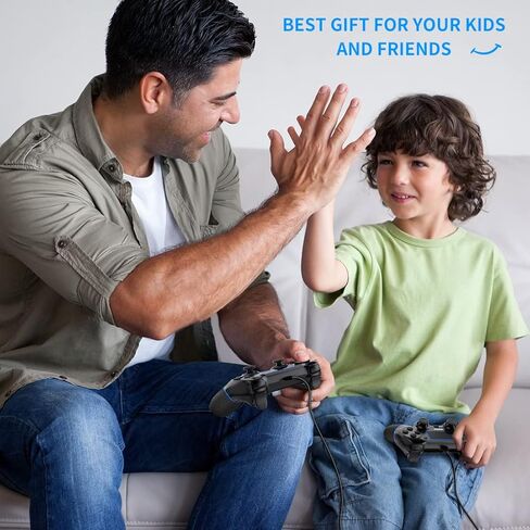 وحدة تحكم سلكية PS-4 من Cicilogic لأجهزة الكمبيوتر/Play-Station 4/Pro/Slim وWindows 10/8/7، لوحدة التحكم السلكية PS-4 مع محركات صدمة واهتزاز مزدوجة، وحدة تحكم سلكية USB احترافية PS4 in Kuwait